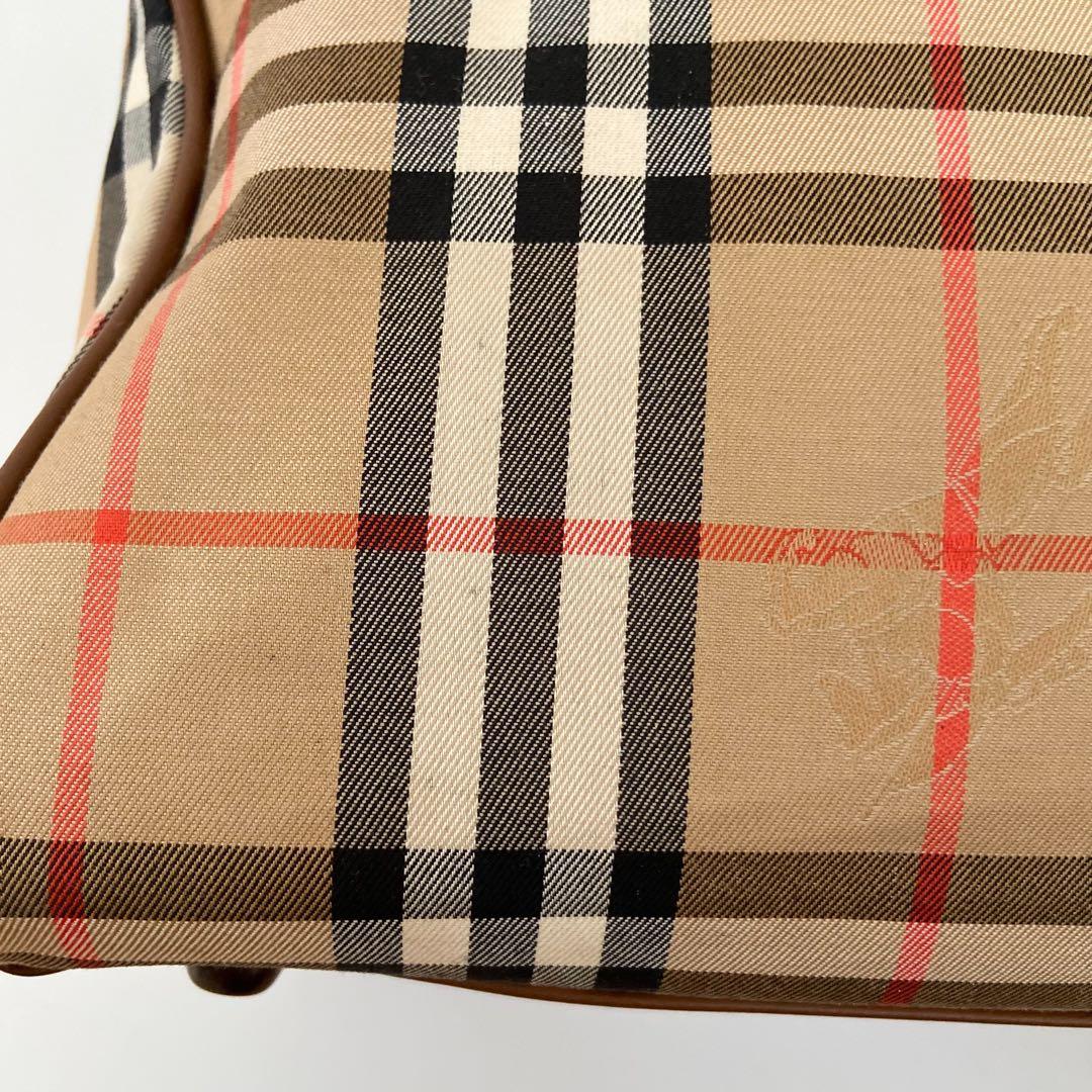 極美品　バーバリー　ボストンバッグ　シャドーホース　ノバチェック　PVC 南京錠