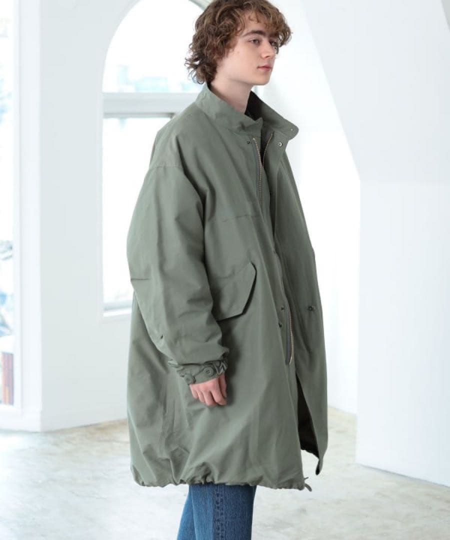 オリーブグリーン モッズコート beams