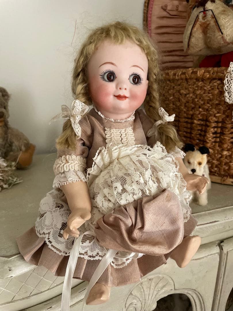 ヴィンテージ♡AM323 グーグリーちゃんリプロの子♡アンティークビスクドール