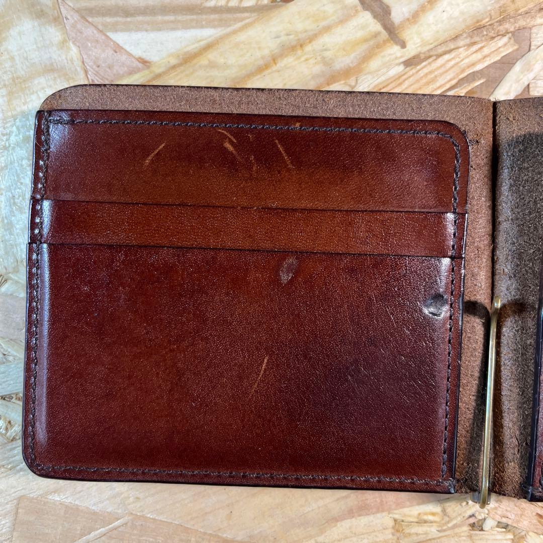 1*u様 slow スロー 二つ折り財布 マネークリップ ブラウン 本革 