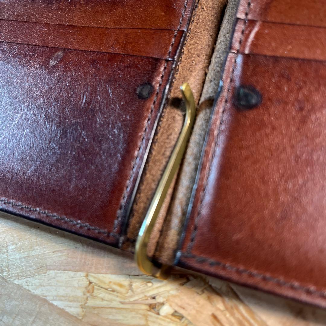 1*u様 slow スロー 二つ折り財布 マネークリップ ブラウン 本革 