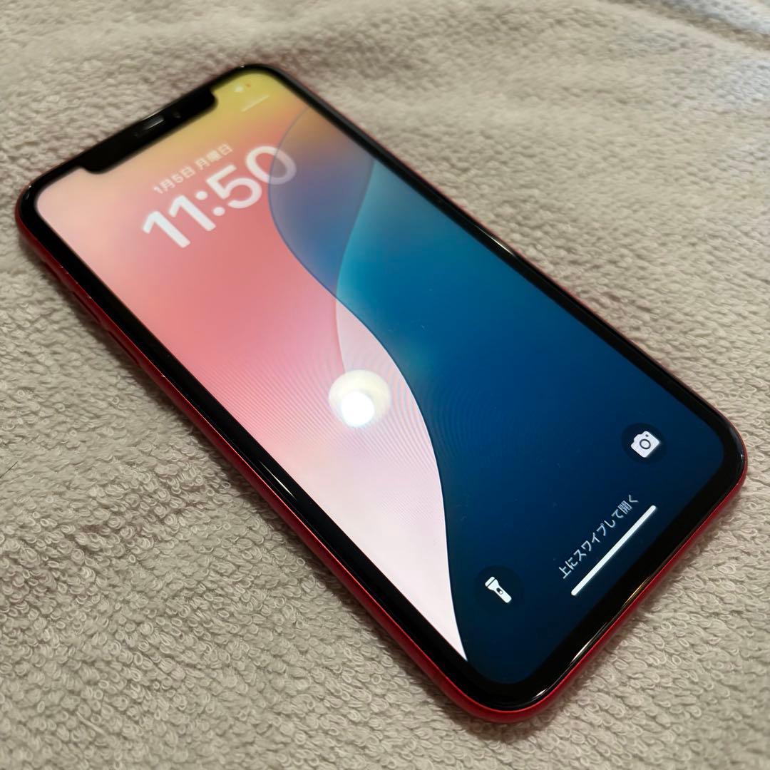 美品　iPhone XR 64GB レッド バッテリー 90% SIMロック解除