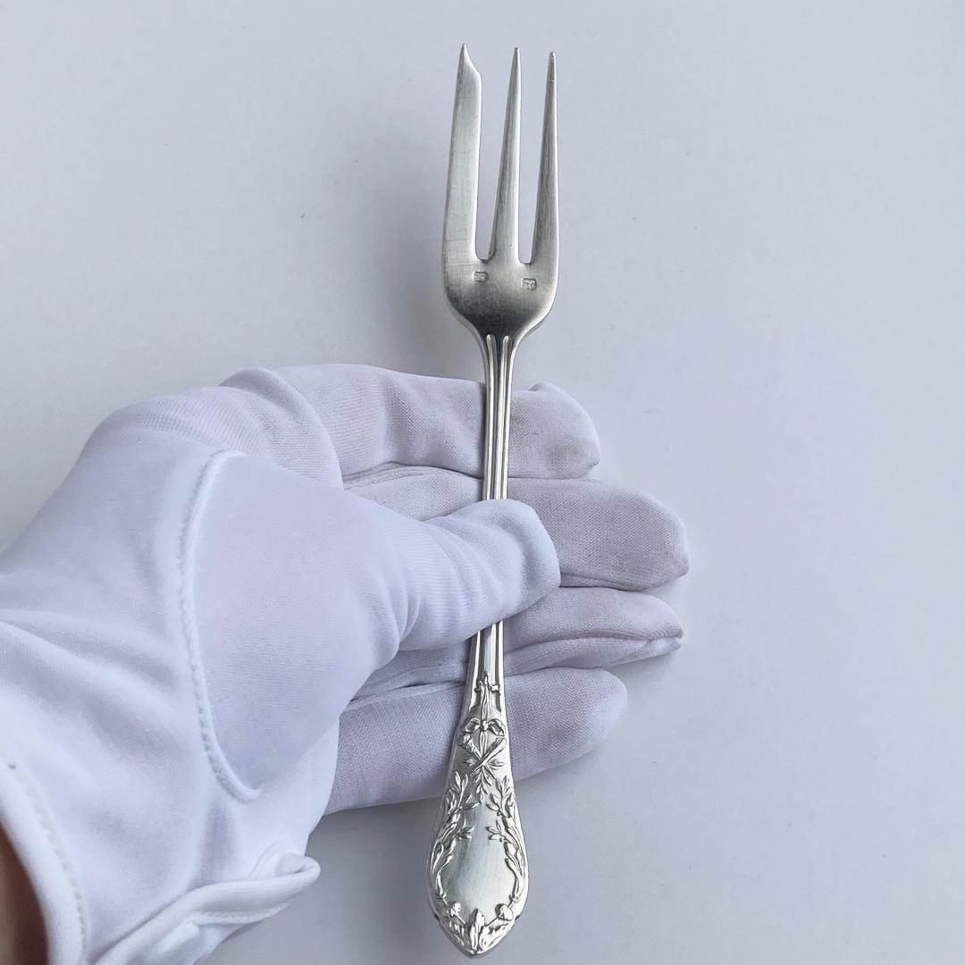 【専用出品】フランスアンティーク＊リボン＆トーチ デザートフォーク 4本