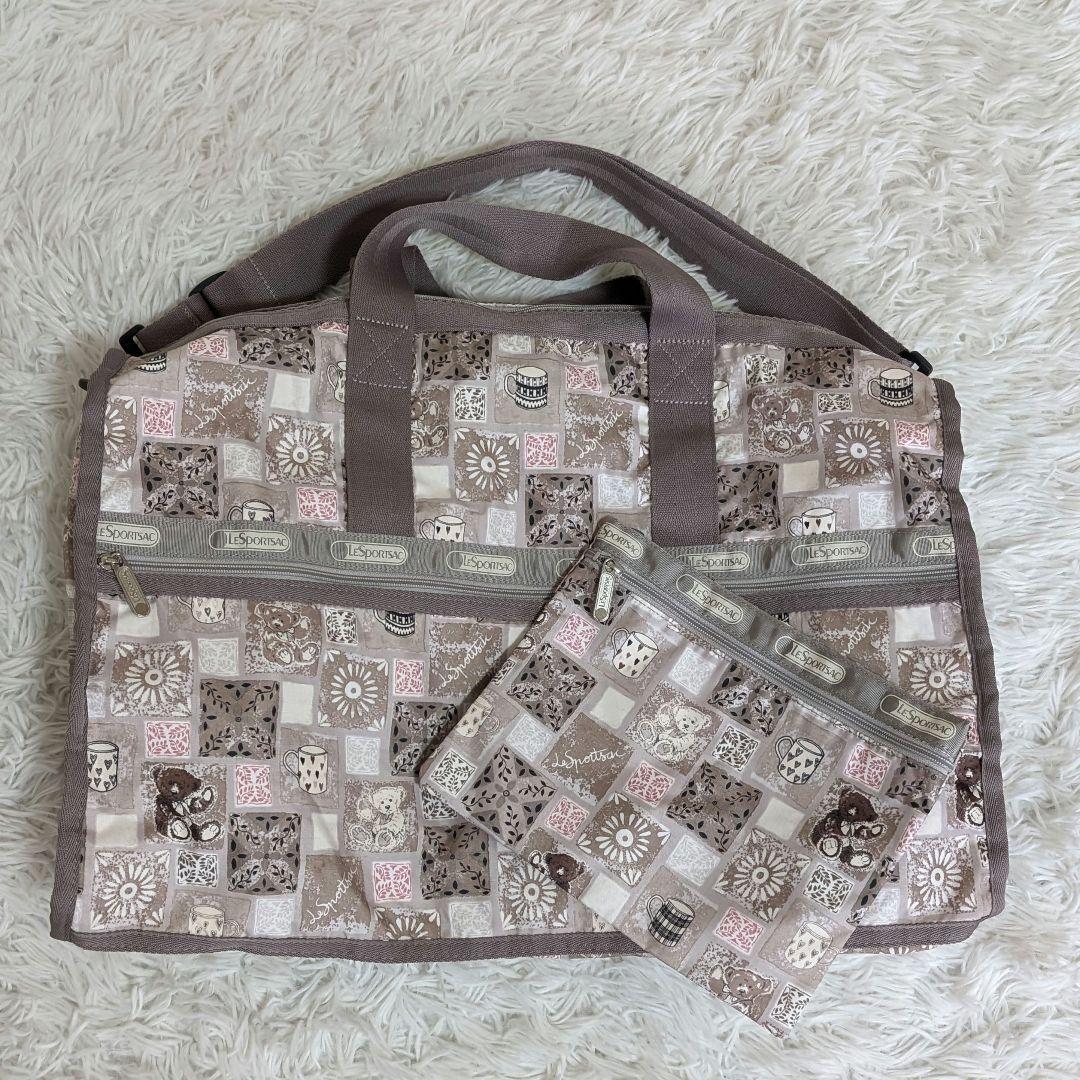 【極美品】レスポートサック ラージ ウィークエンダー　ボストンバッグ テディベア