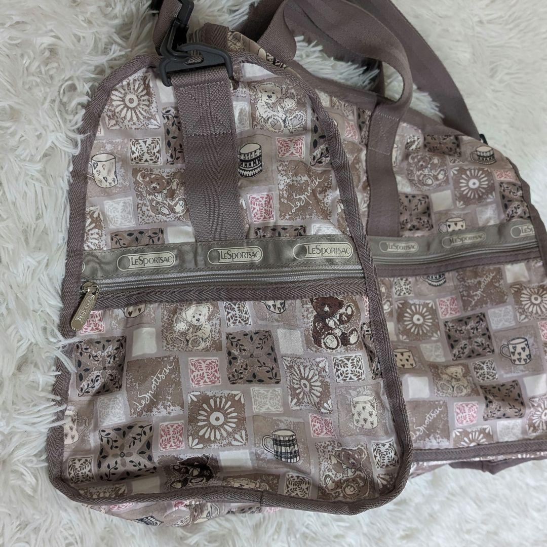 【極美品】レスポートサック ラージ ウィークエンダー　ボストンバッグ テディベア