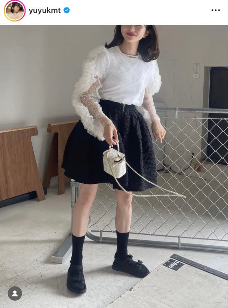 新品bibiy. CAMILLE SHEER TOP ホワイトチュールトップス