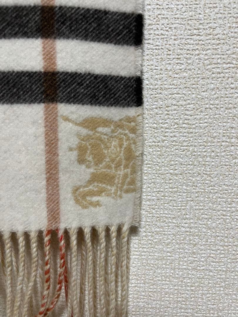 BURBERRY　バーバリー　マフラー　カシミア100％　コントラスト　美品