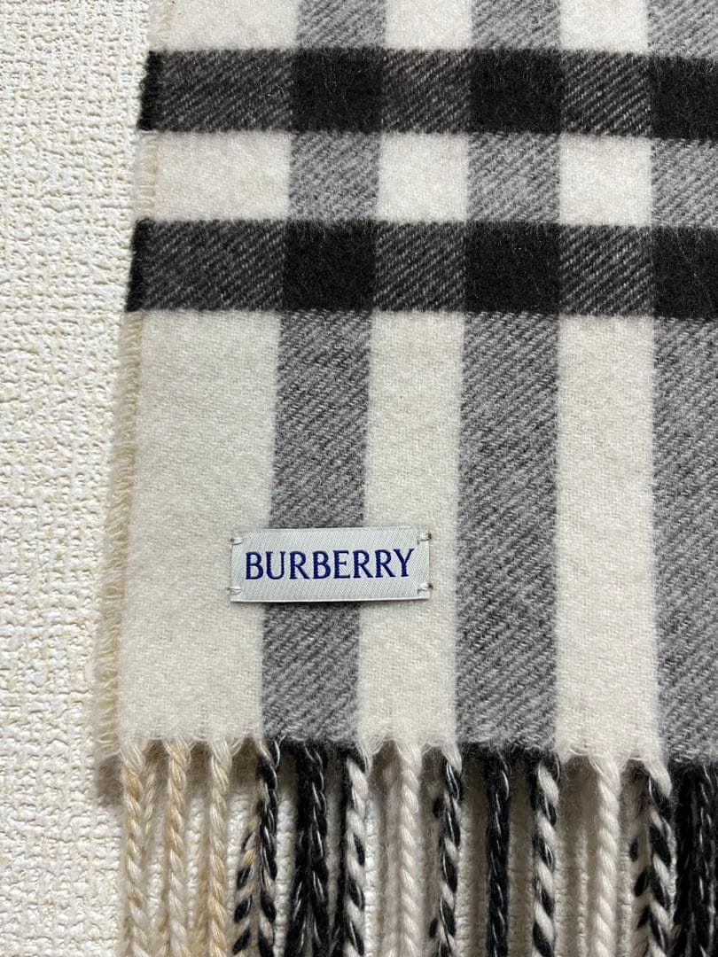 BURBERRY　バーバリー　マフラー　カシミア100％　コントラスト　美品
