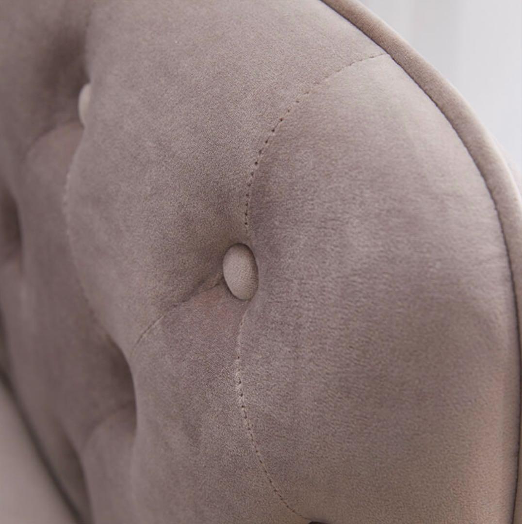 LOWYA ロウヤ ソファ 2人掛け カウチソファ ベルベット調 グレー