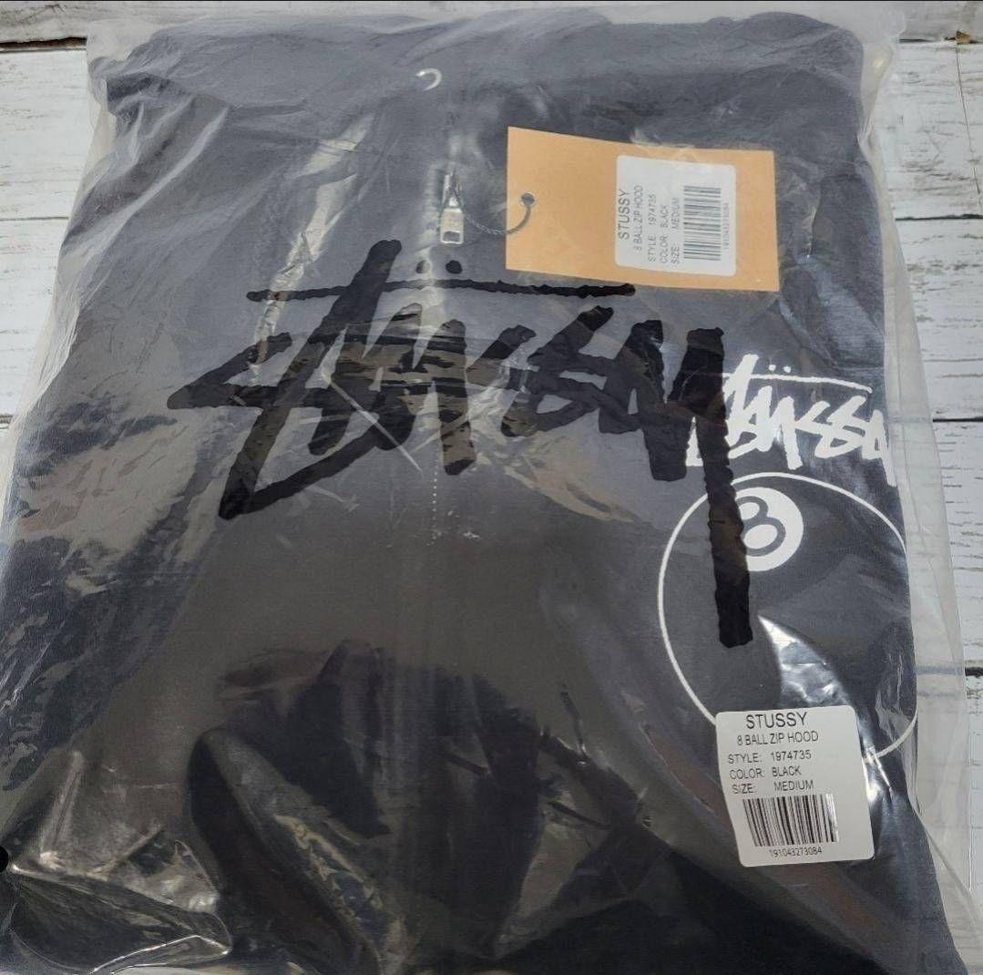 ステューシー 8 BALL ZIP HOOD スウェット M パーカー ブラック