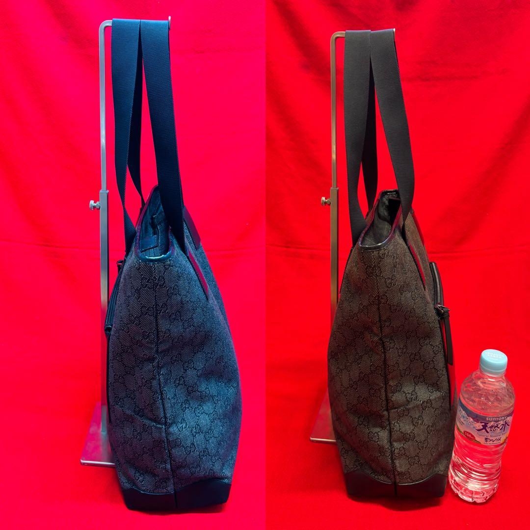 本物.美品　GUCCI グッチ　キャンバス×革　カバン　バッグ　黒　通勤通学