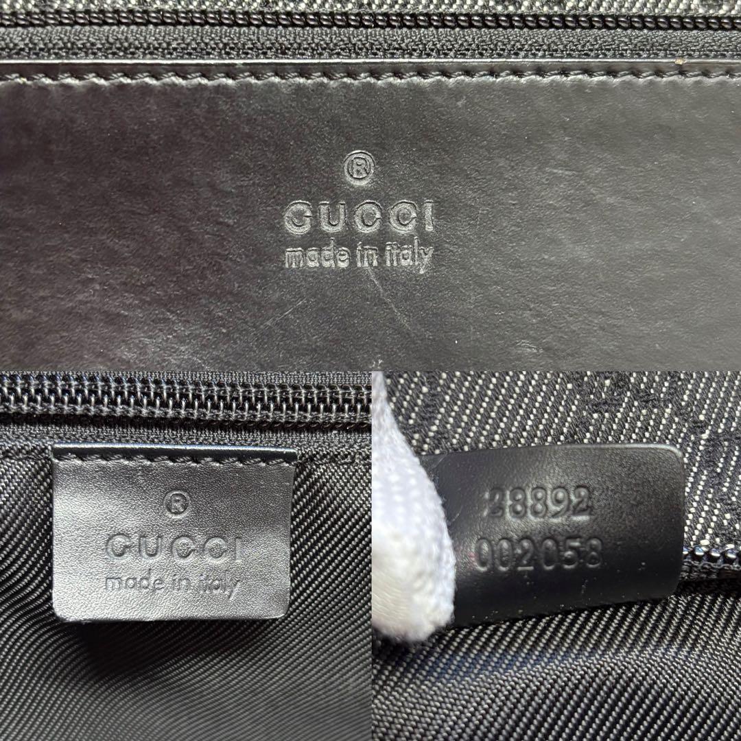 本物.美品　GUCCI グッチ　キャンバス×革　カバン　バッグ　黒　通勤通学