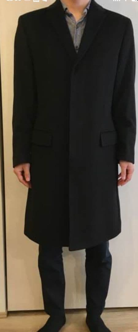 ヒューゴボス HUGO BOSS チェスターコート 黒 カシミヤ 100％