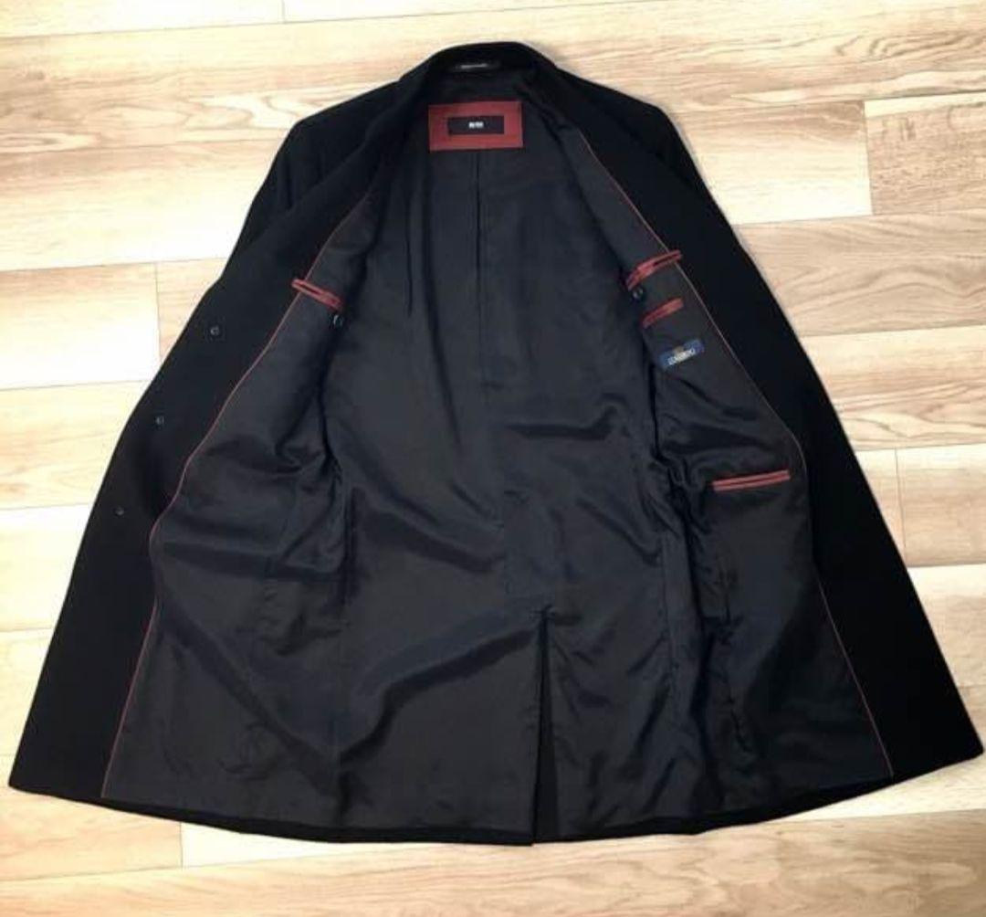 ヒューゴボス HUGO BOSS チェスターコート 黒 カシミヤ 100％