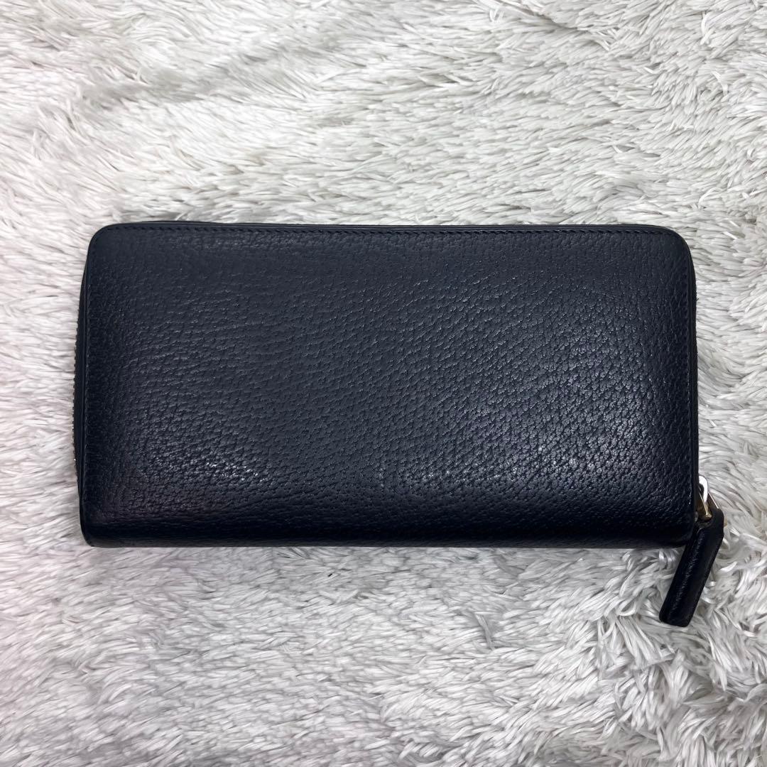 美品✨GUCCI マーモント ラウンドジップ 長財布 シボ革