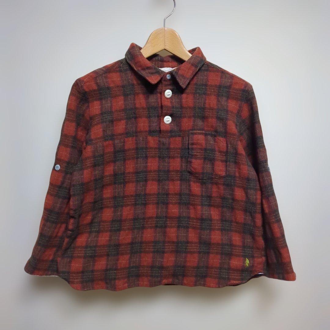 ★日本製 快晴堂 Yama Aruki チェック プルオーバー シャツ