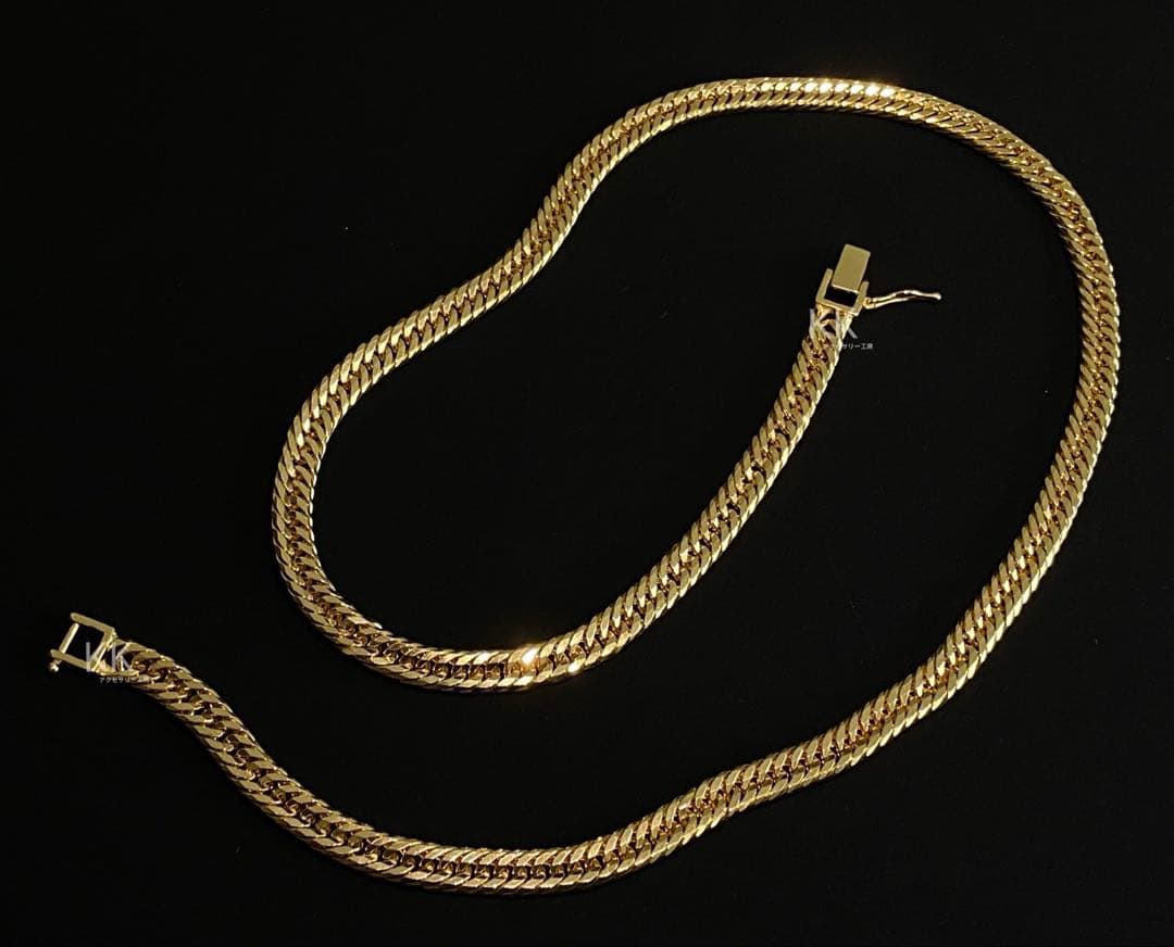 喜平12面トリプル　K18コーティングネックレス