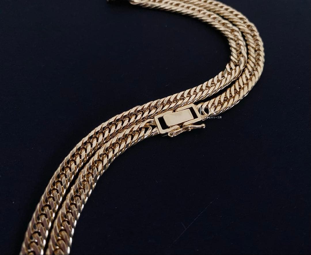 喜平12面トリプル　K18コーティングネックレス