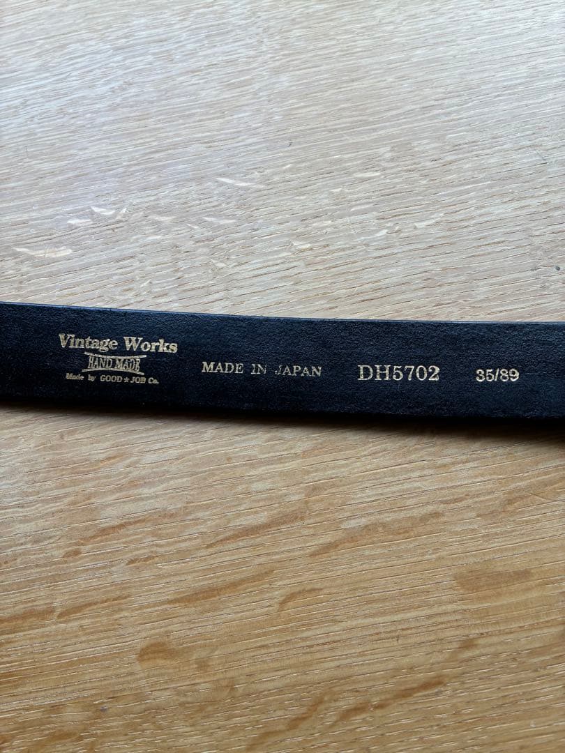ヴィンテージワークス DH5702 ハンドメイドレザーベルト牛革(ブラック)