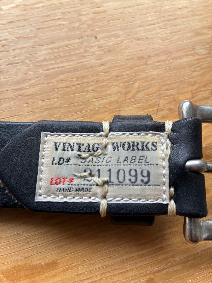 ヴィンテージワークス DH5702 ハンドメイドレザーベルト牛革(ブラック)