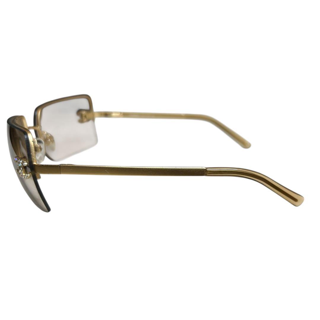 美品 シャネル ココマーク ラインストーン リムレス サングラス 4092-b