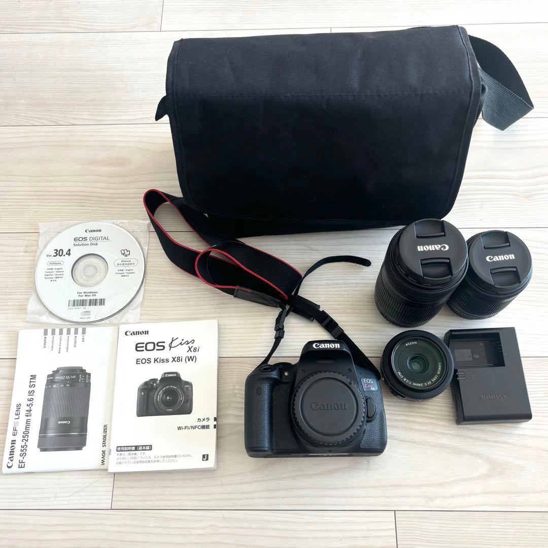 Canon kissx8i セット レンズ×3