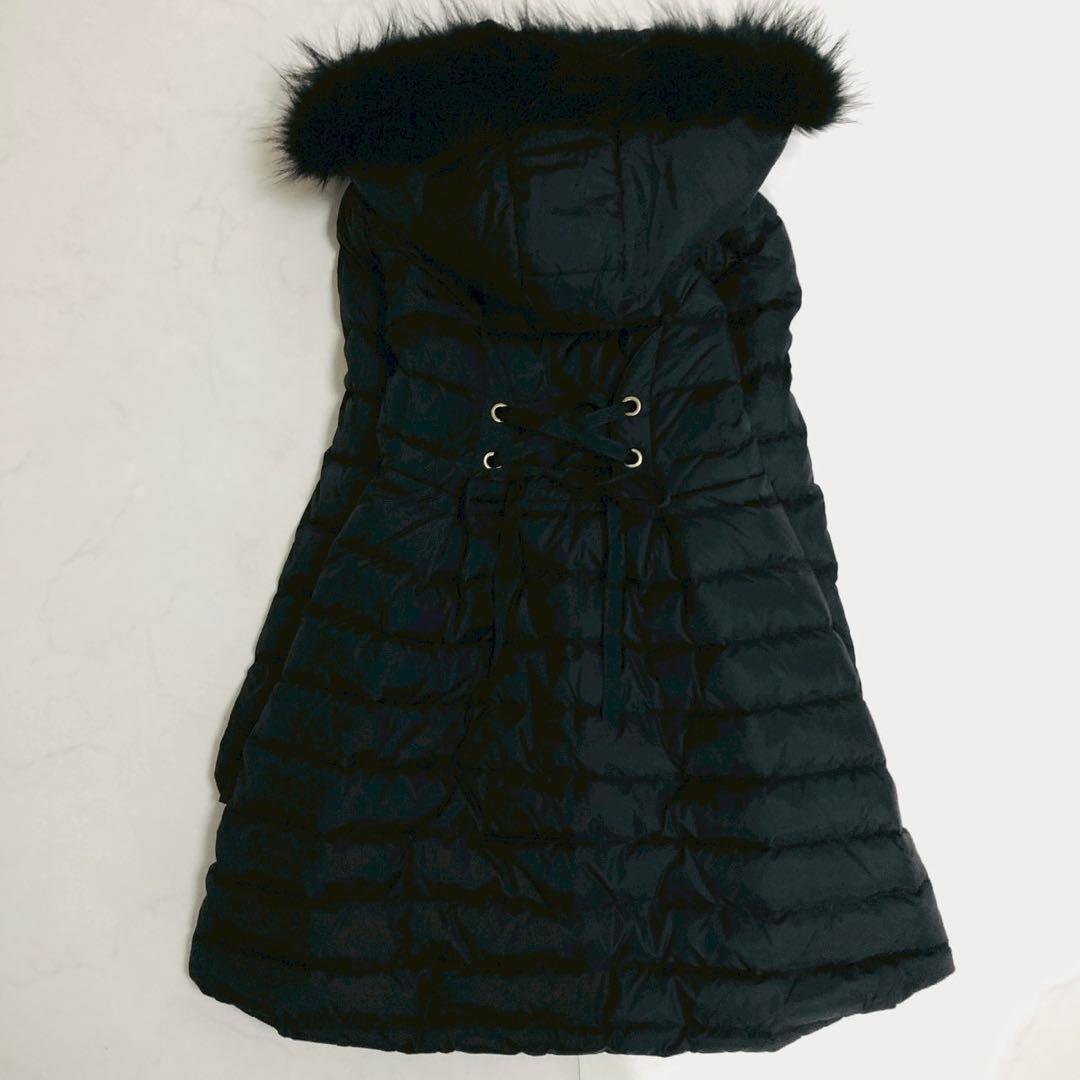 現行✨️マックスマーラ ラクーンファー　バックリボン　ダウンコート　フーデット