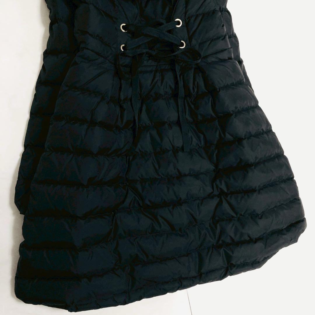 現行✨️マックスマーラ ラクーンファー　バックリボン　ダウンコート　フーデット