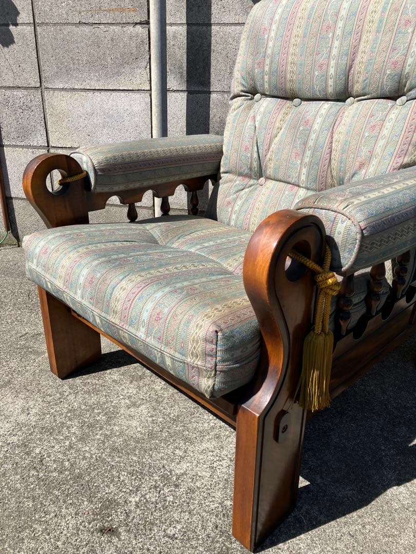 直接引き取り可！オールドカリモク ソファ 1人がけ チェア レトロ家具