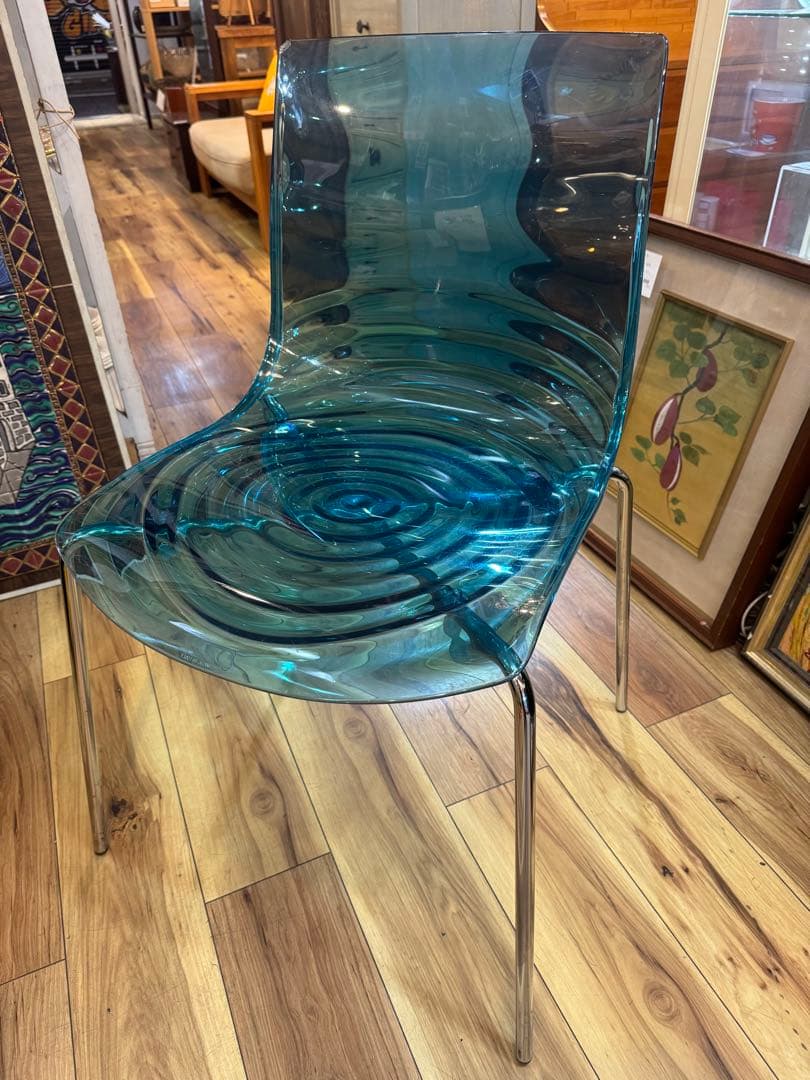 346＊■カリガリス　コヌビア　ロウ　ダイニングチェア　1脚　ブルー