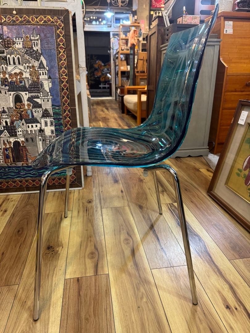 346＊■カリガリス　コヌビア　ロウ　ダイニングチェア　1脚　ブルー