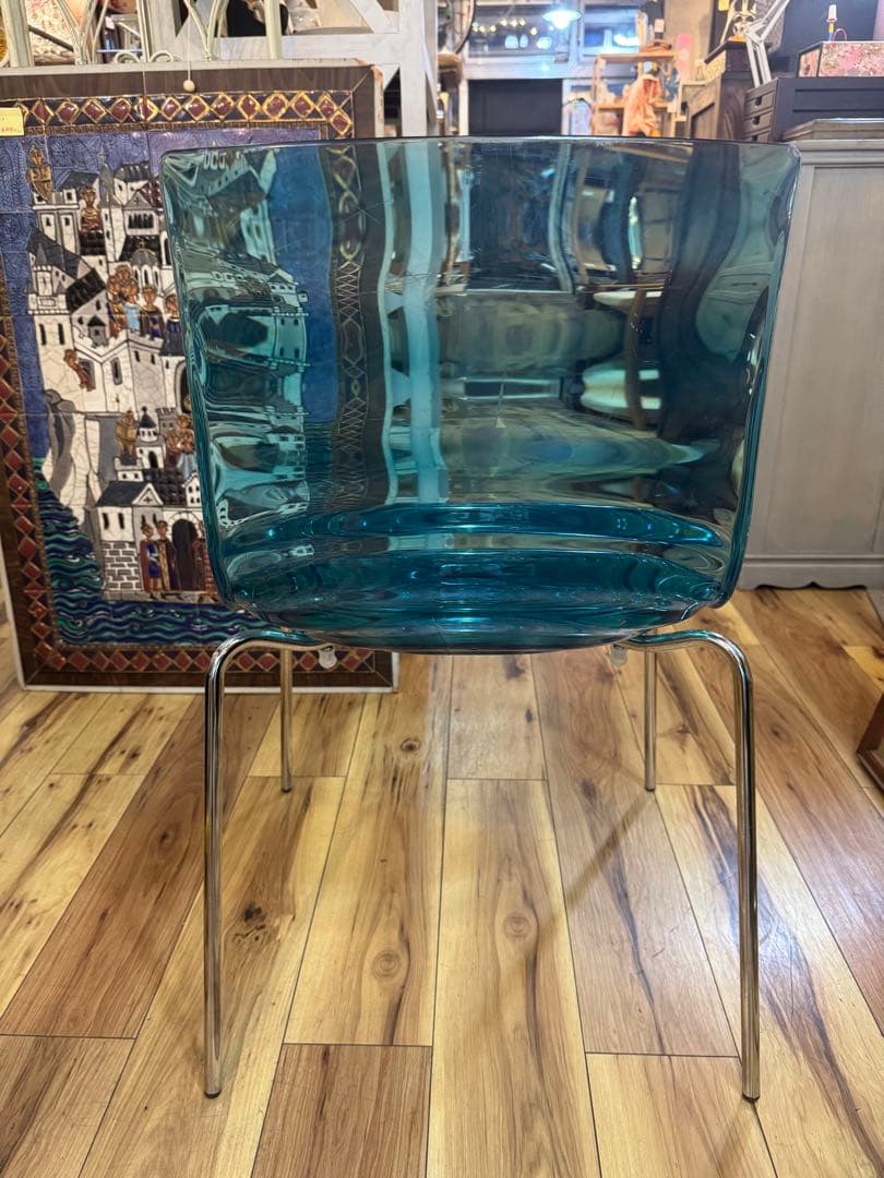 346＊■カリガリス　コヌビア　ロウ　ダイニングチェア　1脚　ブルー