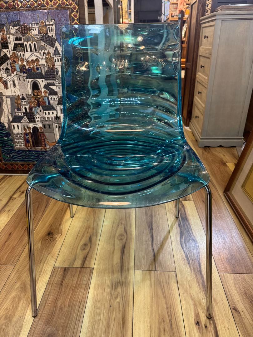 346＊■カリガリス　コヌビア　ロウ　ダイニングチェア　1脚　ブルー