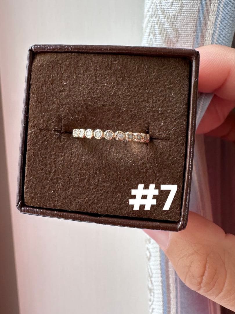 agete アガット　K10 ダイヤモンド　フリルリング　7号　11石