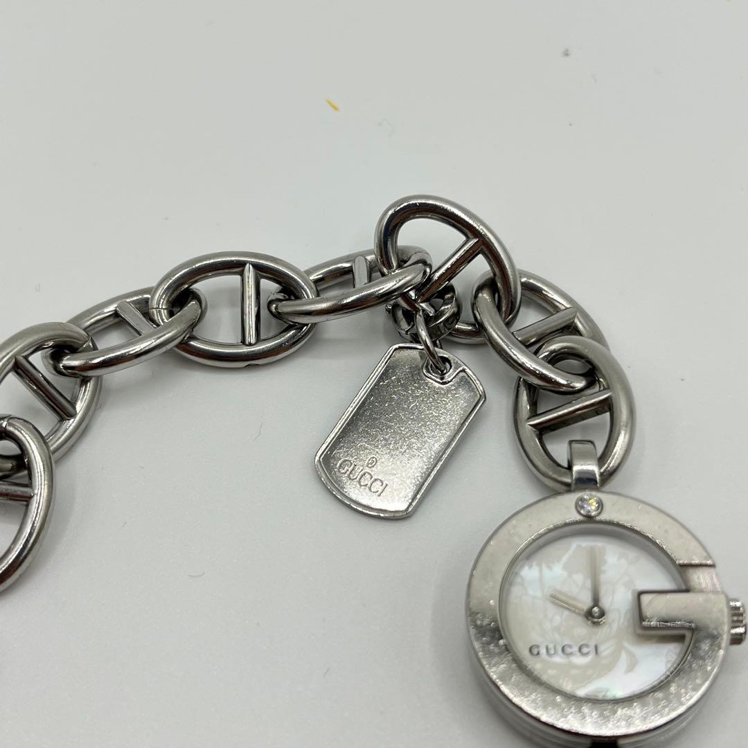 GUCCI 腕時計 チャームブレス ウォッチ GG シルバー 107