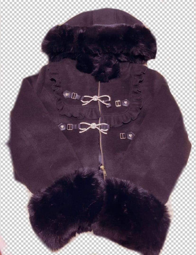 【LIZLISA】 【最終値下げ】ビジューリボンショートフードコート