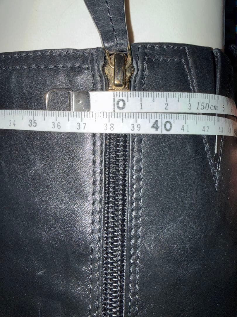 トリーバーチブラックレザー ロングブーツ