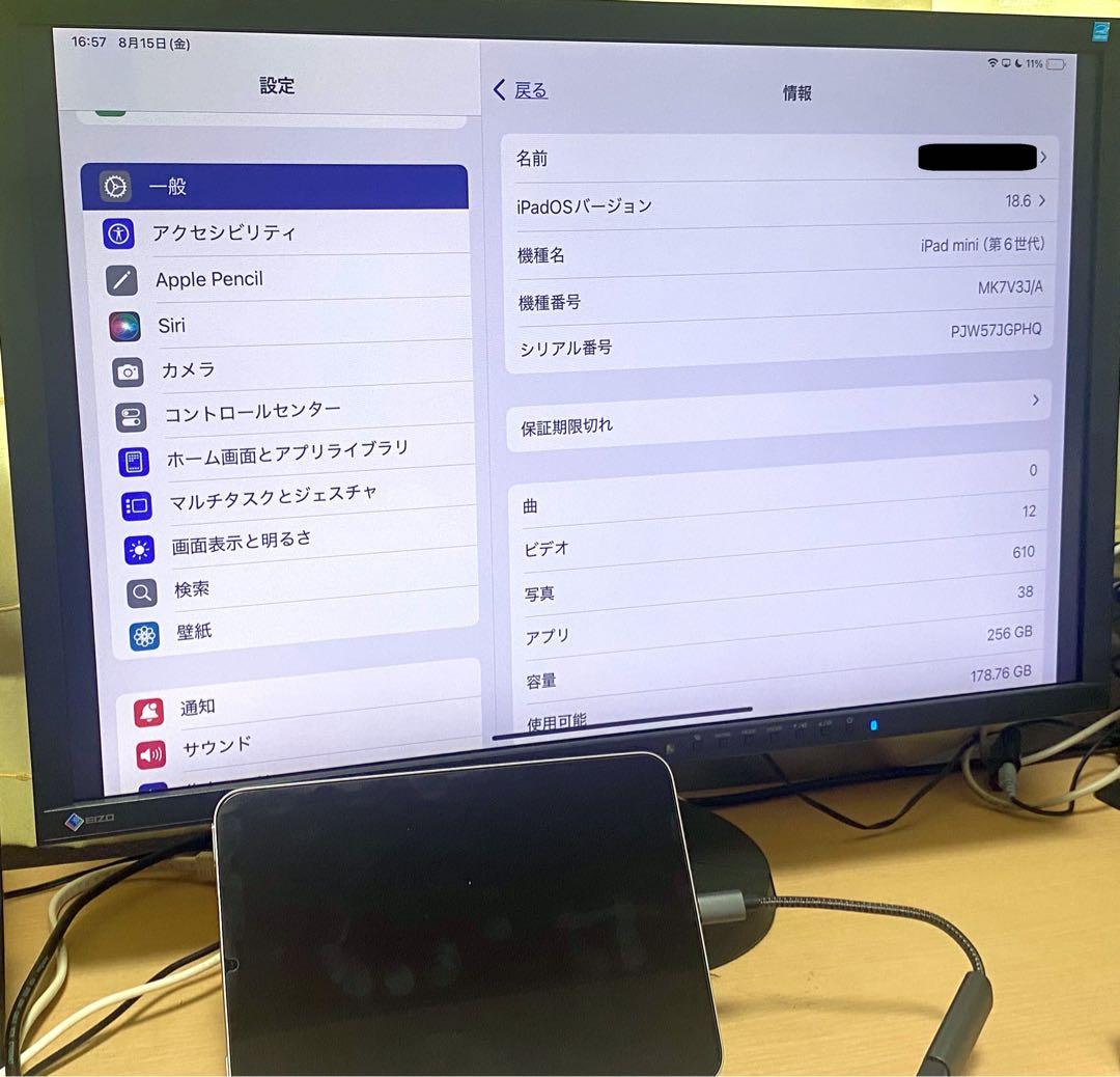 【ジャンク】iPad mini 第6世代 Wi-Fi 256GB スターライト