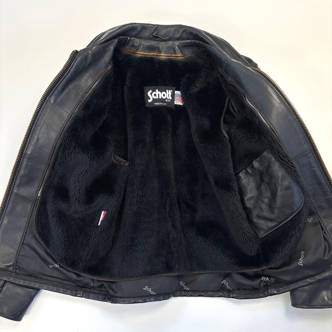 Schott ショット AT101 ボアライナー 38 トラッカージャケット 黒