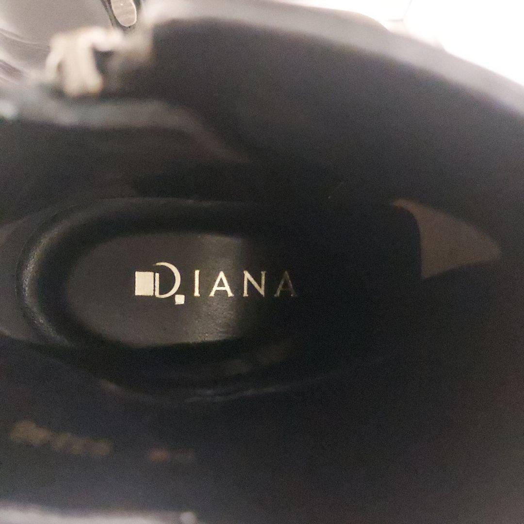 ダイアナ サイドジップ ショートブーツ 24cm　黒レザー　ゴールドライン　本革