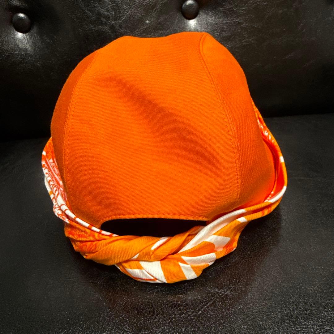 Hermes ツイリー付きキャップ オレンジ
