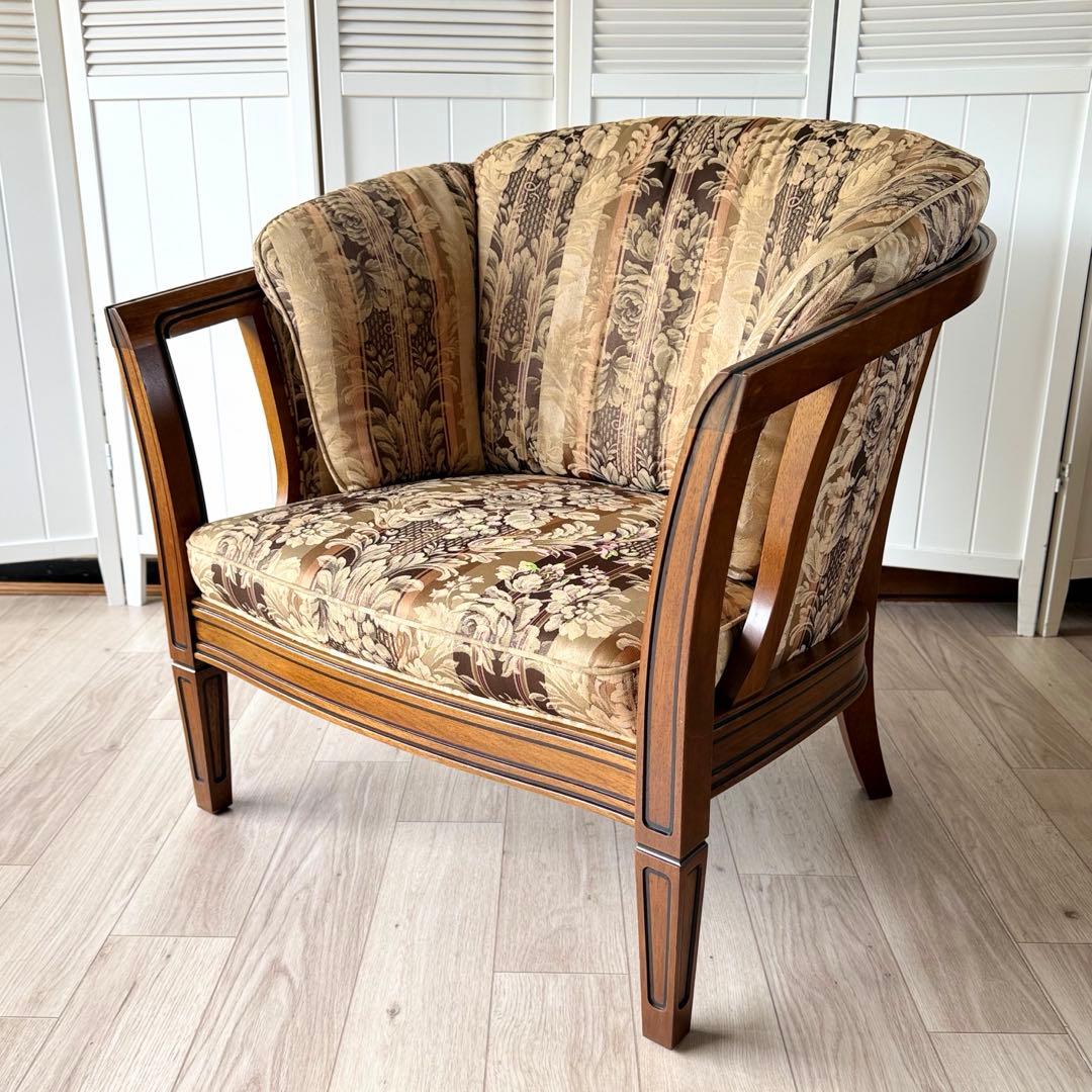 ロゼ マルニ木工 地中海ロイヤル シャルル アームチェア 1人掛けソファ