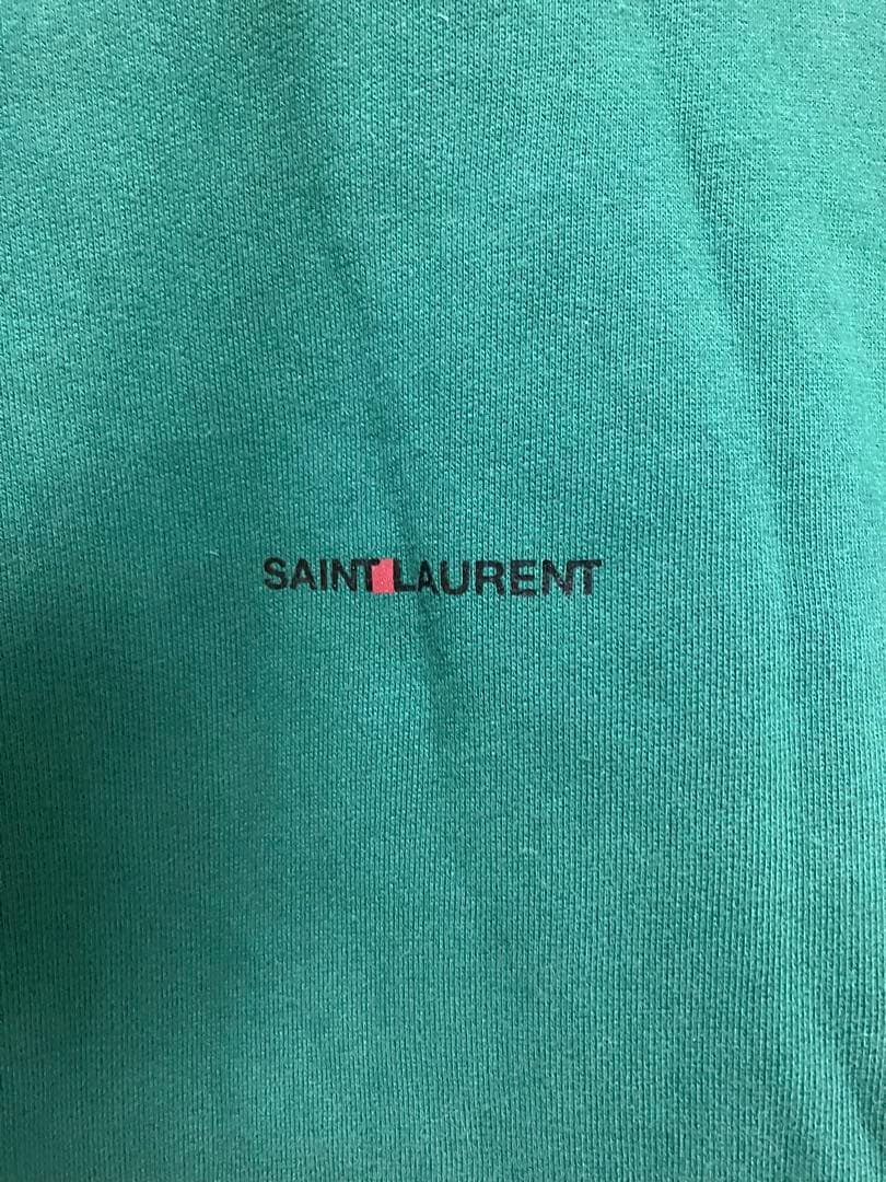 SAINT LAURENT グリーン フード付きパーカー XS サンローランパリ