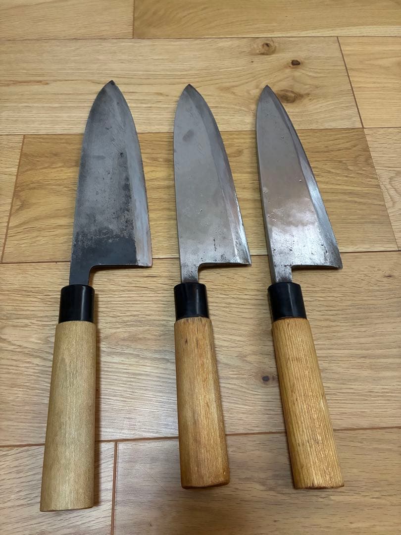 築地　有次　鋼性　国産　出刃包丁 3本セット