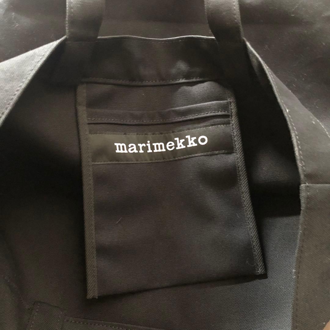 marimekko 花柄 トートバッグ 黒　大きめ