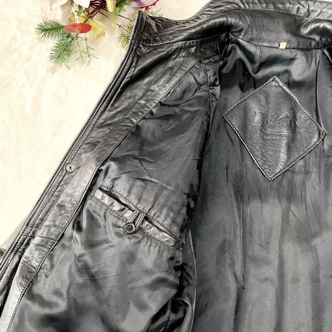 激レア vintage 90s スペイン製 大きめ 古着 羊革　JK 黒　XL