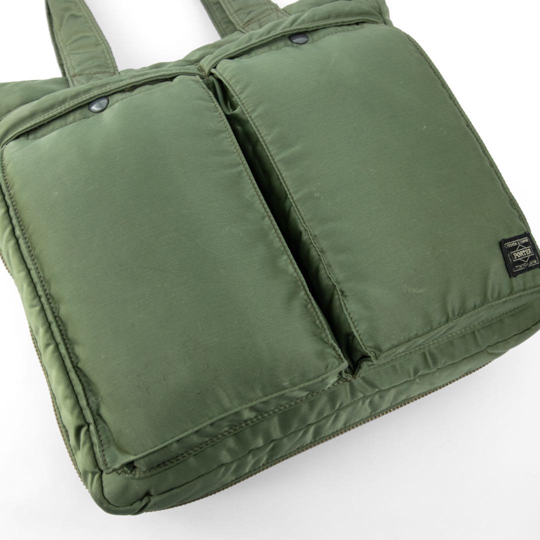 A122【ポーター／タンカー】トートバッグ　ビジネス　エキスパンダブル　グリーン
