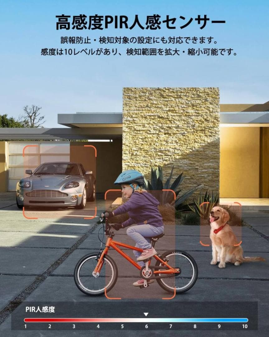 デュアルレンズ防犯カメラ 屋外ソーラー 360°死角なし監視 6W太陽光