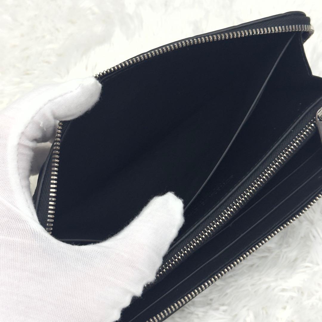 未使用級✨RFID内蔵 ボッテガ ラウンドファスナー イントレチャート 財布 黒