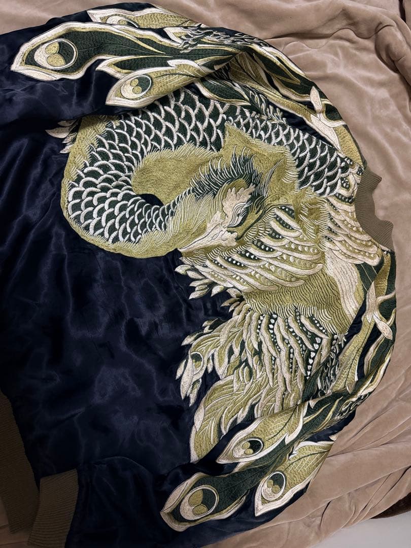 ２面用 Japanese Script 鳥 日本限定スカジャン vintage